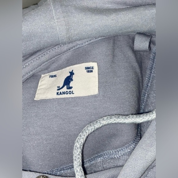 Woman’s Kangol‎ baby blue cotton blend fleece hoodie size XL fits like medium - Picture 3 of 14